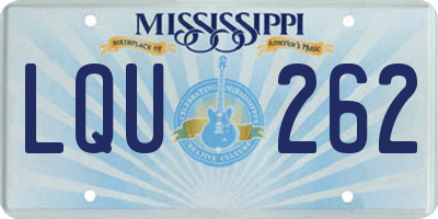 MS license plate LQU262