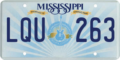MS license plate LQU263