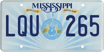 MS license plate LQU265