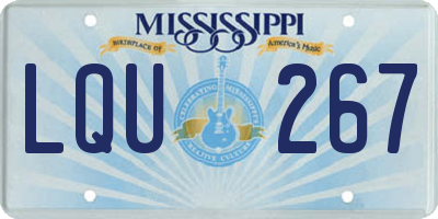 MS license plate LQU267
