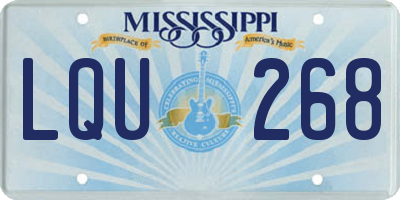 MS license plate LQU268