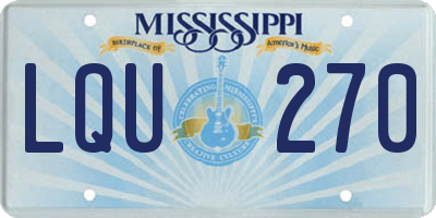 MS license plate LQU270