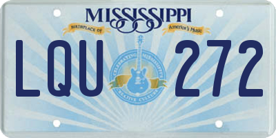MS license plate LQU272