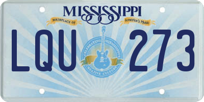 MS license plate LQU273
