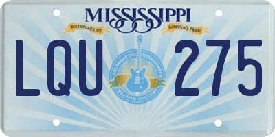 MS license plate LQU275