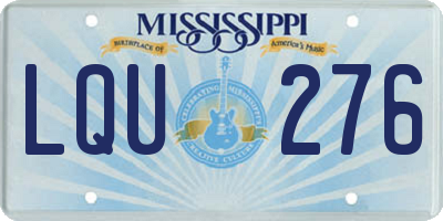 MS license plate LQU276