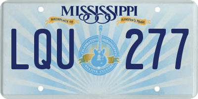 MS license plate LQU277