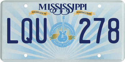 MS license plate LQU278