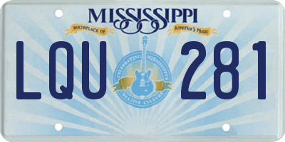 MS license plate LQU281