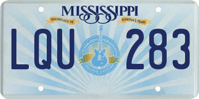MS license plate LQU283