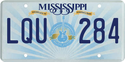 MS license plate LQU284