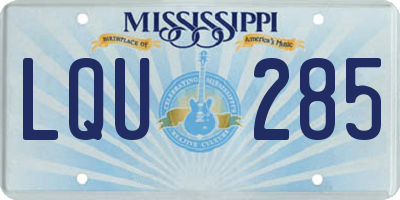 MS license plate LQU285