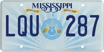 MS license plate LQU287