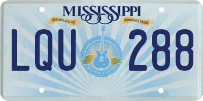 MS license plate LQU288