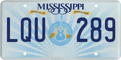 MS license plate LQU289