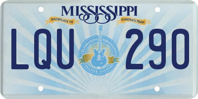 MS license plate LQU290