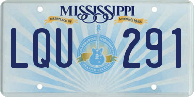 MS license plate LQU291