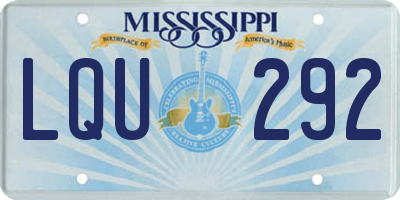 MS license plate LQU292