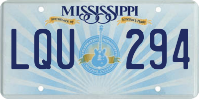 MS license plate LQU294