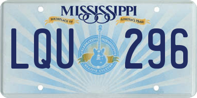 MS license plate LQU296
