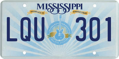 MS license plate LQU301