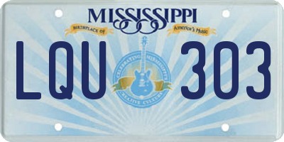 MS license plate LQU303