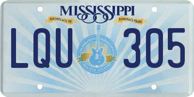 MS license plate LQU305