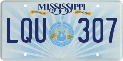 MS license plate LQU307