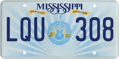 MS license plate LQU308