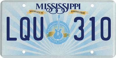 MS license plate LQU310