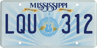 MS license plate LQU312