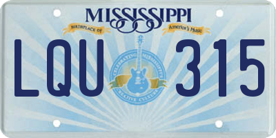 MS license plate LQU315