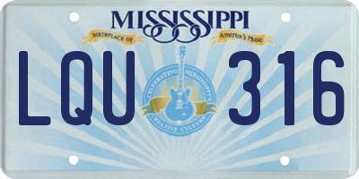MS license plate LQU316