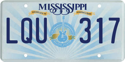 MS license plate LQU317