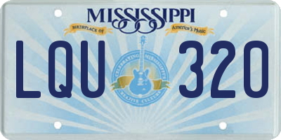 MS license plate LQU320