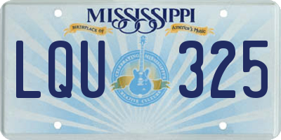 MS license plate LQU325