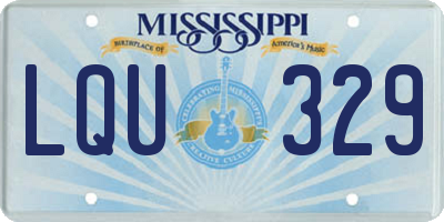 MS license plate LQU329