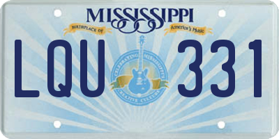 MS license plate LQU331