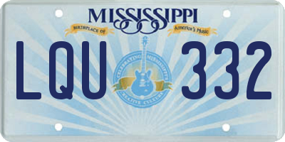 MS license plate LQU332