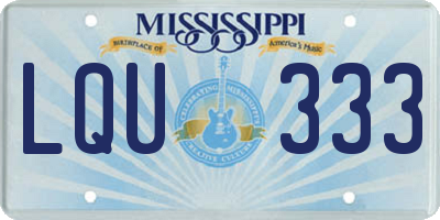 MS license plate LQU333