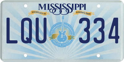 MS license plate LQU334