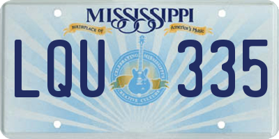 MS license plate LQU335