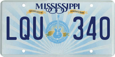 MS license plate LQU340