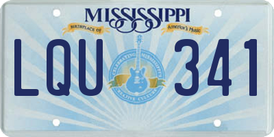 MS license plate LQU341