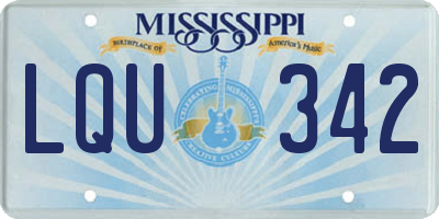 MS license plate LQU342