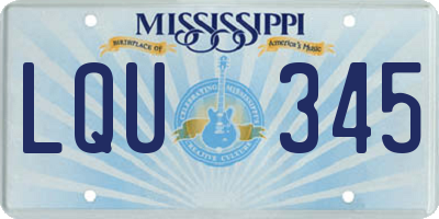 MS license plate LQU345