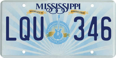 MS license plate LQU346