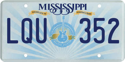 MS license plate LQU352