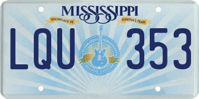 MS license plate LQU353