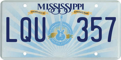MS license plate LQU357
